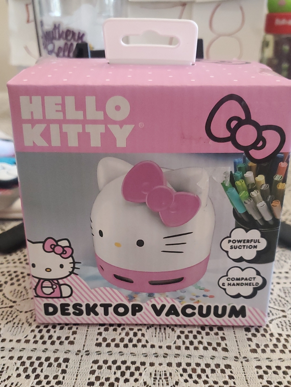 Hello Kitty White and Pink Mini Desktop Cleaner